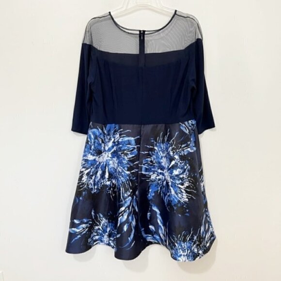 r&m Richards Woman Blue Floral A-Line Dress - Picture 4 of 7